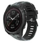 For Garmin Tactix 7 Pro 26mm Camouflage Printed Silicone Watch Band(Black+Digital  Camouflage) - 1