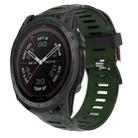 For Garmin Tactix 7 Pro 26mm Camouflage Printed Silicone Watch Band(Army Green+Bamboo Camouflage) - 1