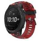 For Garmin Tactix Delta 26mm Camouflage Printed Silicone Watch Band(Red+Jellyfish Camouflage) - 1