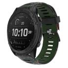 For Garmin Tactix Delta 26mm Camouflage Printed Silicone Watch Band(Army Green+Bamboo Camouflage) - 1