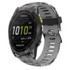 For Garmin Enduro 2 26mm Camouflage Printed Silicone Watch Band(Grey+Army Camouflage) - 1