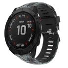 For Garmin Fenix 6X 26mm Camouflage Printed Silicone Watch Band(Black+Digital  Camouflage) - 1