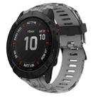 For Garmin Fenix 6X 26mm Camouflage Printed Silicone Watch Band(Grey+Army Camouflage) - 1