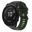For Garmin Fenix 6X Pro 26mm Camouflage Printed Silicone Watch Band(Army Green+Bamboo Camouflage) - 1