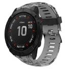 For Garmin Fenix 6X Sapphire 26mm Camouflage Printed Silicone Watch Band(Grey+Army Camouflage) - 1