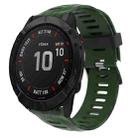 For Garmin Fenix 6X Sapphire 26mm Camouflage Printed Silicone Watch Band(Army Green+Army Camouflage) - 1