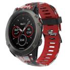 For Garmin Fenix 5X Sapphire 26mm Camouflage Printed Silicone Watch Band(Red+Army Camouflage) - 1