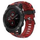 For Garmin Fenix 5X Plus 26mm Camouflage Printed Silicone Watch Band(Red+Jellyfish Camouflage) - 1