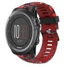 For Garmin Fenix 3 26mm Camouflage Printed Silicone Watch Band(Red+Jellyfish Camouflage) - 1
