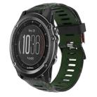 For Garmin Fenix 3 HR 26mm Camouflage Printed Silicone Watch Band(Army Green+Bamboo Camouflage) - 1