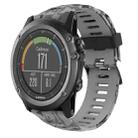 For Garmin Fenix 3 Sapphire 26mm Camouflage Printed Silicone Watch Band(Grey+Army Camouflage) - 1