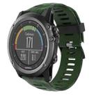 For Garmin Fenix 3 Sapphire 26mm Camouflage Printed Silicone Watch Band(Army Green+Army Camouflage) - 1
