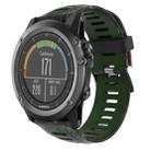 For Garmin Fenix 3 Sapphire 26mm Camouflage Printed Silicone Watch Band(Army Green+Bamboo Camouflage) - 1