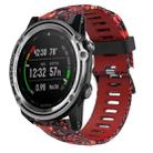 For Garmin Descent MK 1 26mm Camouflage Printed Silicone Watch Band(Red+Jellyfish Camouflage) - 1