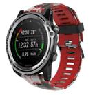 For Garmin Descent MK 1 26mm Camouflage Printed Silicone Watch Band(Red+Army Camouflage) - 1