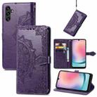 For Samsung Galaxy A24 4G Mandala Flower Embossed Leather Phone Case(Purple) - 1