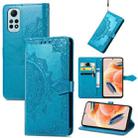 For Redmi Note 12 Pro 4G Mandala Flower Embossed Leather Phone Case(Blue) - 1