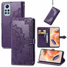 For Redmi Note 12 Pro 4G Mandala Flower Embossed Leather Phone Case(Purple) - 1