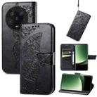 For Xiaomi 13 Ultra Butterfly Love Flower Embossed Leather Phone Case(Black) - 1