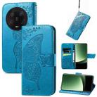 For Xiaomi 13 Ultra Butterfly Love Flower Embossed Leather Phone Case(Blue) - 1