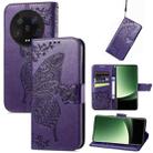 For Xiaomi 13 Ultra Butterfly Love Flower Embossed Leather Phone Case(Dark Purple) - 1