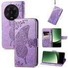 For Xiaomi 13 Ultra Butterfly Love Flower Embossed Leather Phone Case(Light Purple) - 1