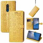 For Nokia C3 Cute Cat and Dog Embossed Flip Leather Phone Case(Yellow) - 1