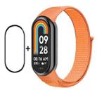 For Xiaomi Mi Band 8 ENKAY Hat-Prince 2 in 1 Set Full Coverage Screen Protector + Nylon Loop Watch Band(Orange) - 1