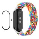 For Xiaomi Mi Band 8 ENKAY Hat-Prince 2 in 1 Set Full Coverage Screen Protector + Elastic Braided Nylon Watch Band(Rainbow) - 1