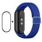 For Xiaomi Mi Band 8 ENKAY Hat-Prince 2 in 1 Set Full Coverage Screen Protector + Elastic Braided Nylon Watch Band(Blue) - 1