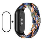 For Xiaomi Mi Band 8 ENKAY Hat-Prince 2 in 1 Set Full Coverage Screen Protector + Elastic Braided Nylon Watch Band(Denim) - 1