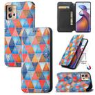 For Motorola Edge 30 Fusion CaseNeo Colorful Magnetic Leather Phone Case(Rhombus Mandala) - 1