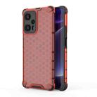 For Xiaomi Poco F5 Pro Shockproof Honeycomb Phone Case(Red) - 1