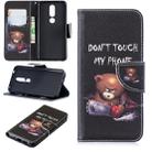 Colored Drawing Pattern Horizontal Flip Leather Case for Nokia 7.1,with Holder & Card Slots & Wallet(Bear) - 1