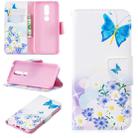 Colored Drawing Pattern Horizontal Flip Leather Case for Nokia 7.1,with Holder & Card Slots & Wallet(Butterfly Love) - 1