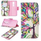 Colored Drawing Pattern Horizontal Flip Leather Case for Nokia 7.1,with Holder & Card Slots & Wallet(Tree of Life) - 1