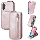 For Samsung Galaxy A24 4G Zipper Wallet Vertical Flip Leather Phone Case(Rose Gold) - 1