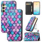 For Samsung Galaxy S24 5G CaseNeo Colorful Magnetic Leather Phone Case(Purple Scales) - 1