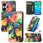 For Redmi 13 4G CaseNeo Colorful Magnetic Leather Phone Case(Colorful Cloud) - 1