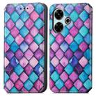 For Redmi 13 4G CaseNeo Colorful Magnetic Leather Phone Case(Purple Scales) - 2