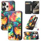 For Redmi Turbo 3 5G CaseNeo Colorful Magnetic Leather Phone Case(Colorful Cloud) - 1