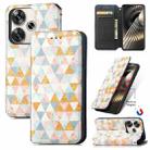 For Redmi Turbo 3 5G CaseNeo Colorful Magnetic Leather Phone Case(Rhombus) - 1