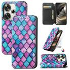 For Redmi Turbo 3 5G CaseNeo Colorful Magnetic Leather Phone Case(Purple Scales) - 1