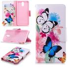 Colored Drawing Pattern Horizontal Flip Leather Case for Nokia 3.1,with Holder & Card Slots & Wallet(Two Butterflies) - 1