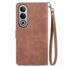 For OnePlus Nord CE 4 Embossed Flower Zipper Leather Phone Case(Brown) - 3