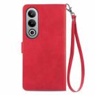 For OnePlus Nord CE 4 Embossed Flower Zipper Leather Phone Case(Red) - 3