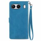For OnePlus Nord 4 Embossed Flower Zipper Leather Phone Case(Blue) - 3