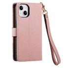 For iPhone 12 mini Love Zipper Lanyard Leather Phone Case(Pink) - 3
