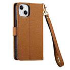 For iPhone 12 mini Love Zipper Lanyard Leather Phone Case(Brown) - 3