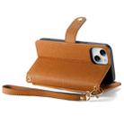 For iPhone 12 mini Love Zipper Lanyard Leather Phone Case(Brown) - 5